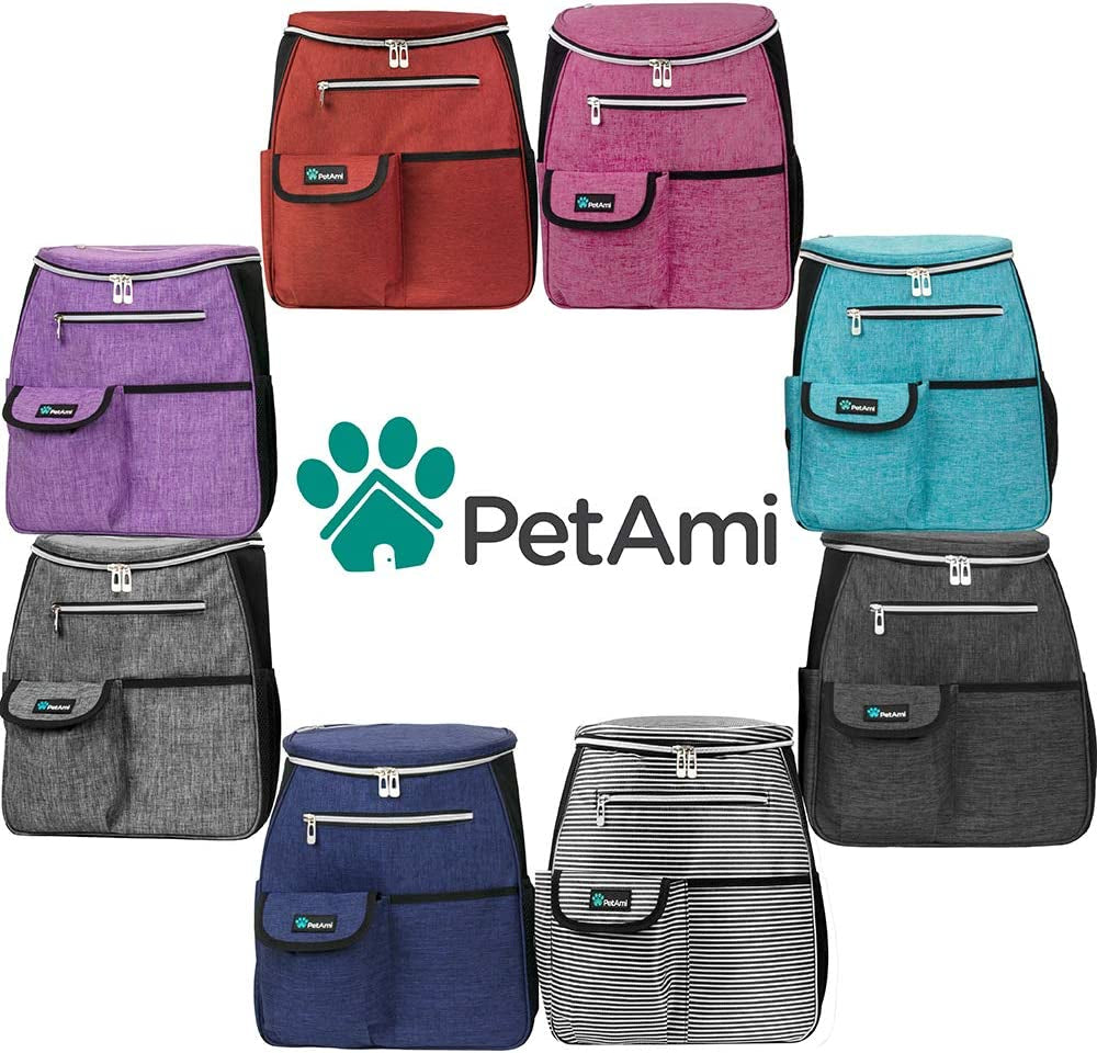 Dog Travel Backpack, 27L Airline-Approved Pet Supplies Organizer with Food Containers, Collapsible Bowls & Poop Bag Dispenser - Ideal for Weekend Road Trips and Camping, Pink