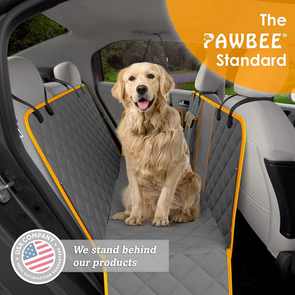 Premium Waterproof Dog Car Seat Cover with Non-Slip Back Seat Hammock, Mesh Window, and Safety Seat Belt