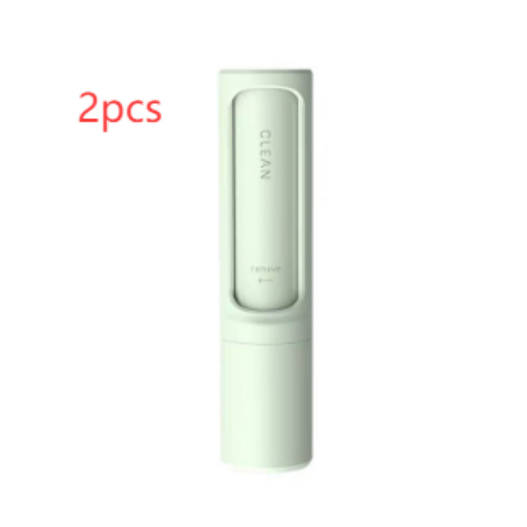 2-in-1 Portable Reusable Pet Hair Remover Brush and Lint Roller - Effective Self-Cleaning Tool for Cat and Dog Fur and Dust Removal