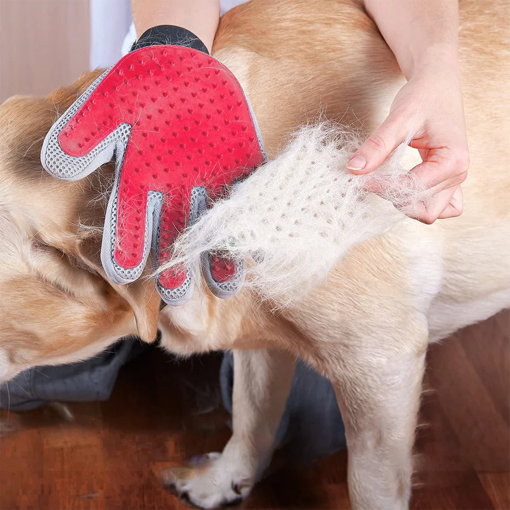 Professional Soft Pet Grooming Gloves for Effective Hair Removal and Deshedding for Cats, Dogs, Rabbits, and Horses