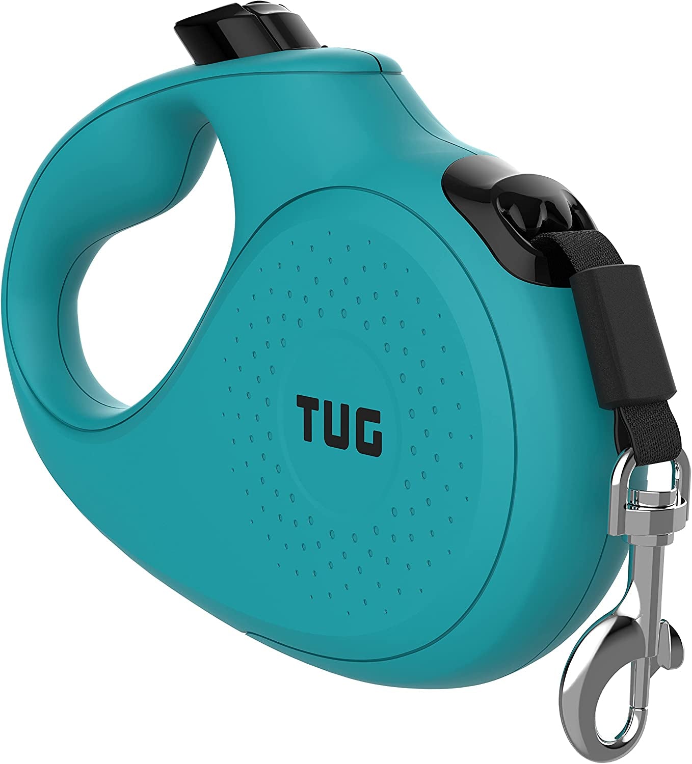 Monochrome 360° Tangle-Free Retractable Dog Leash - 16 Ft Durable Nylon Tape (Small, Aqua)