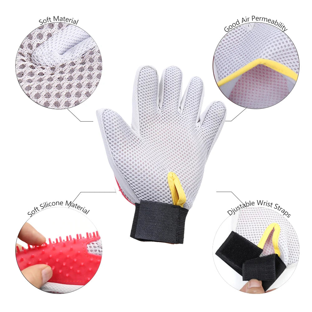 Professional Soft Pet Grooming Gloves for Effective Hair Removal and Deshedding for Cats, Dogs, Rabbits, and Horses