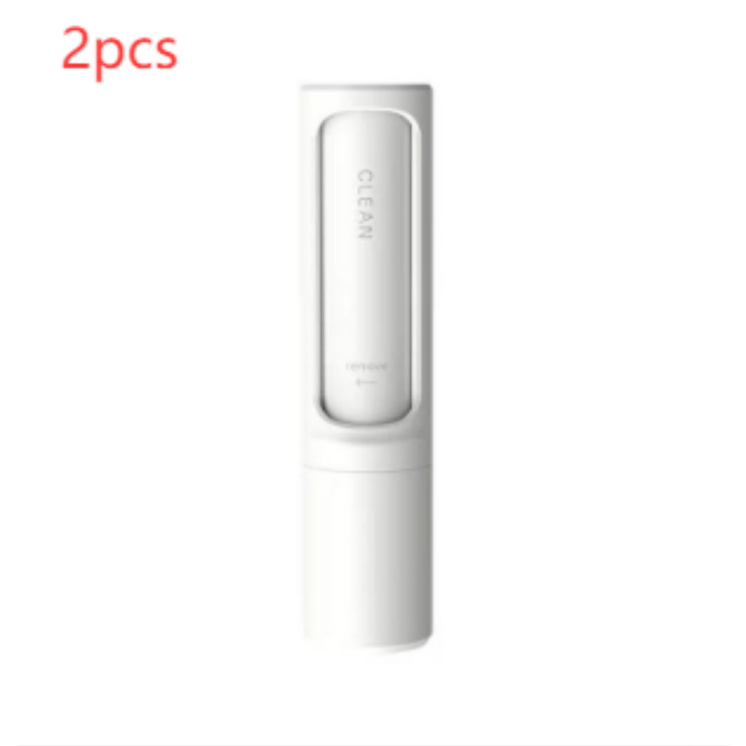 2-in-1 Portable Reusable Pet Hair Remover Brush and Lint Roller - Effective Self-Cleaning Tool for Cat and Dog Fur and Dust Removal