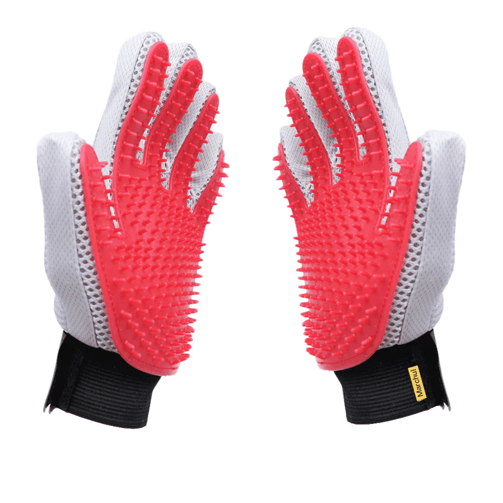 Professional Soft Pet Grooming Gloves for Effective Hair Removal and Deshedding for Cats, Dogs, Rabbits, and Horses