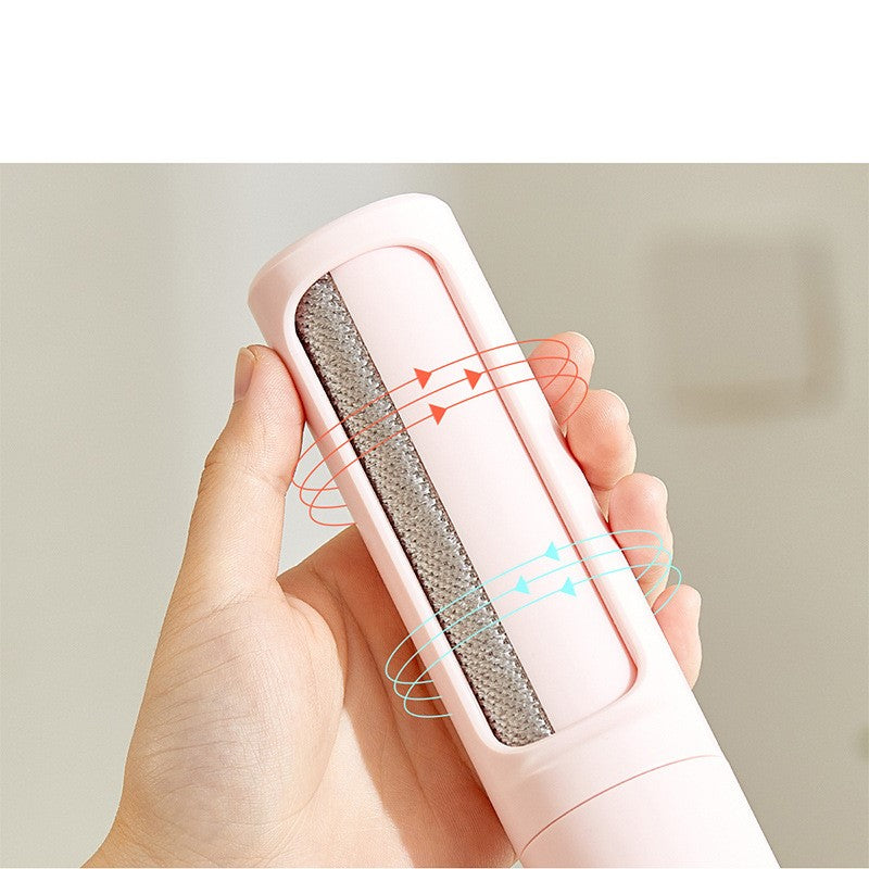 2-in-1 Portable Reusable Pet Hair Remover Brush and Lint Roller - Effective Self-Cleaning Tool for Cat and Dog Fur and Dust Removal