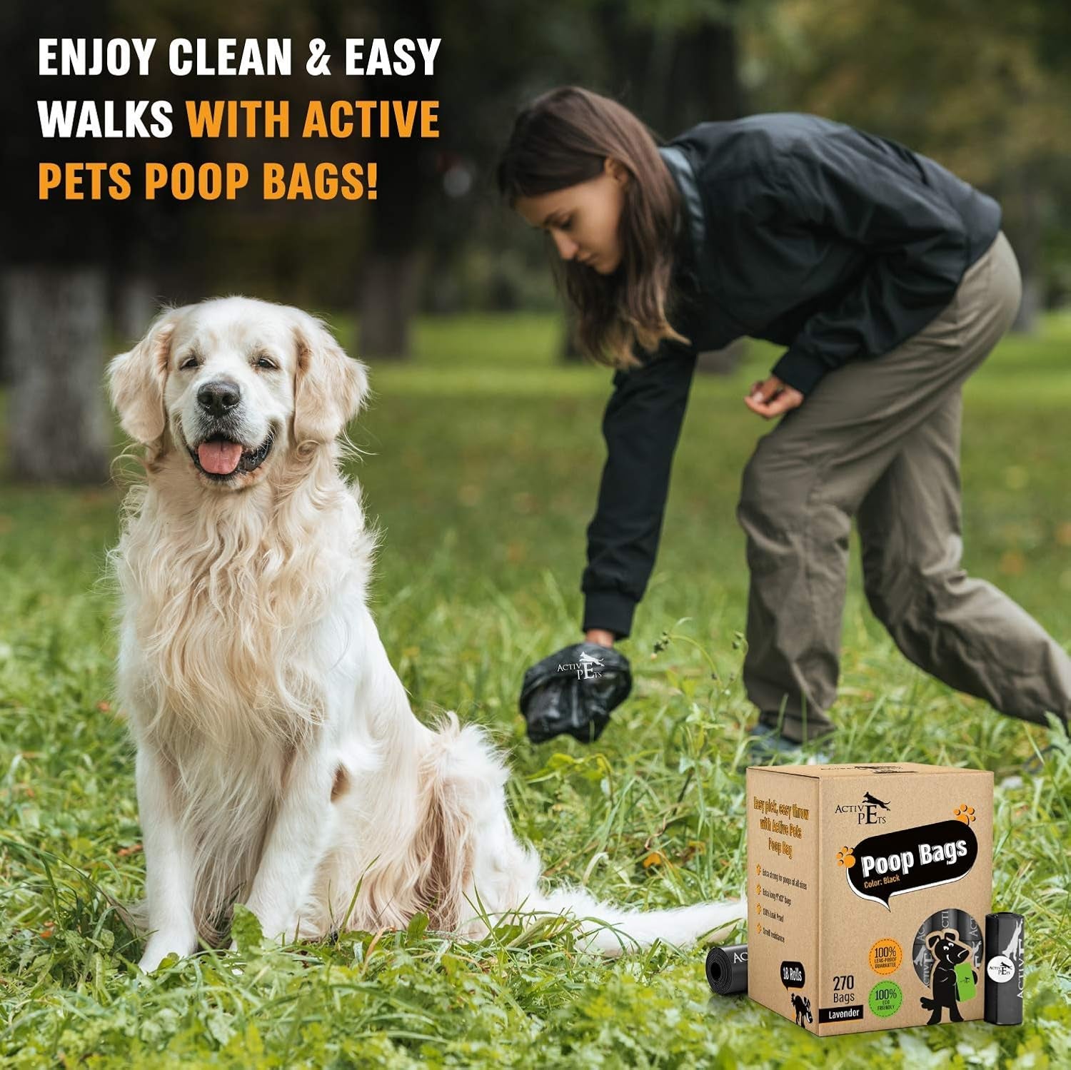 Premium Extra Thick Lavender-Scented Dog Waste Bags - Leak-Proof and Easy-Tear for Eco-Friendly Disposal
