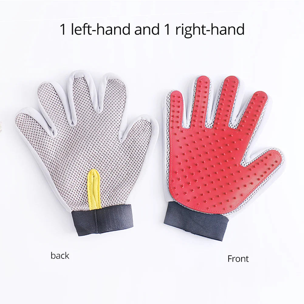 Professional Soft Pet Grooming Gloves for Effective Hair Removal and Deshedding for Cats, Dogs, Rabbits, and Horses