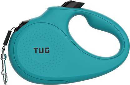 Monochrome 360° Tangle-Free Retractable Dog Leash - 16 Ft Durable Nylon Tape (Small, Aqua)