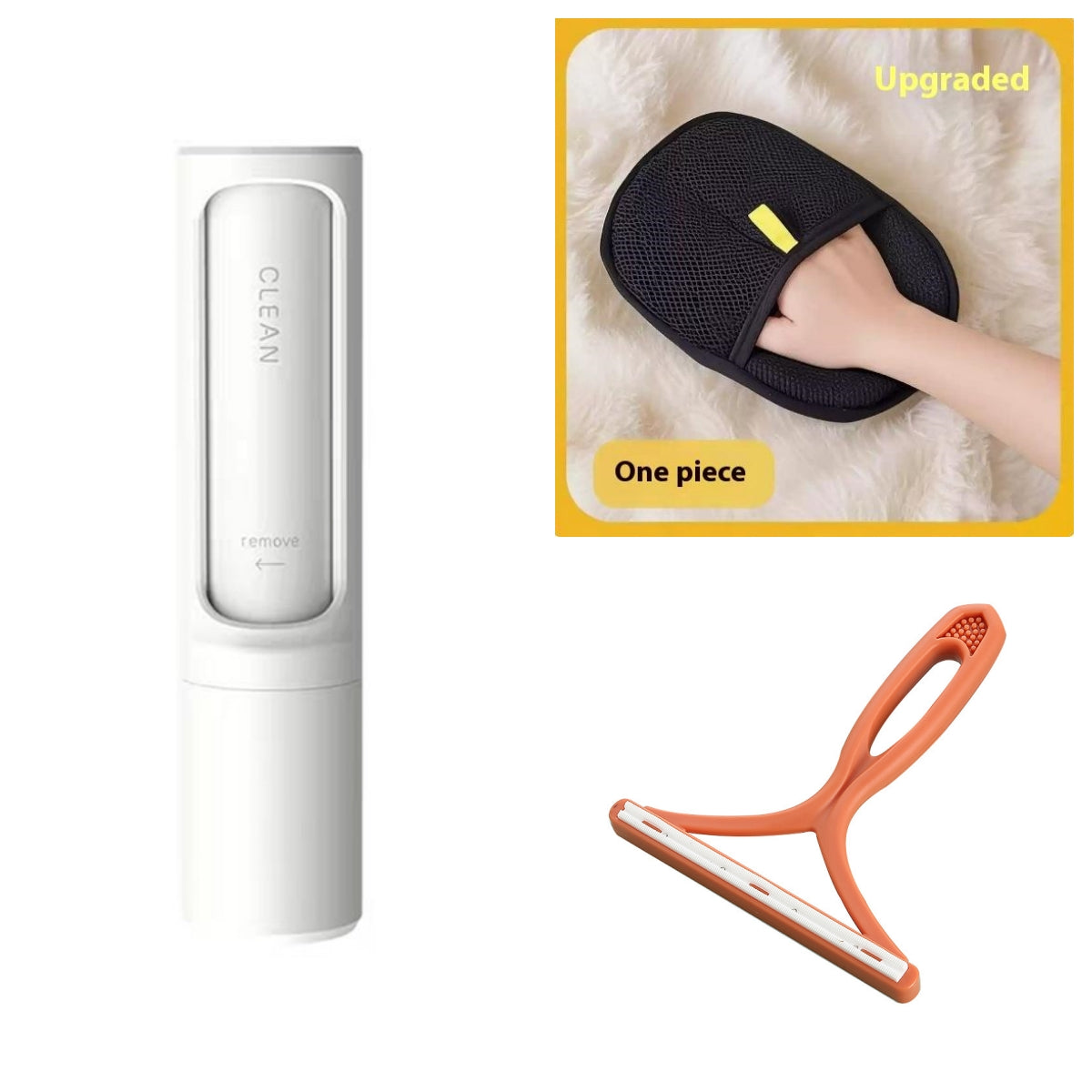 2-in-1 Portable Reusable Pet Hair Remover Brush and Lint Roller - Effective Self-Cleaning Tool for Cat and Dog Fur and Dust Removal