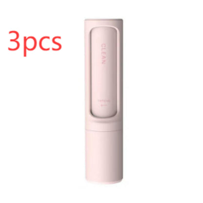 2-in-1 Portable Reusable Pet Hair Remover Brush and Lint Roller - Effective Self-Cleaning Tool for Cat and Dog Fur and Dust Removal